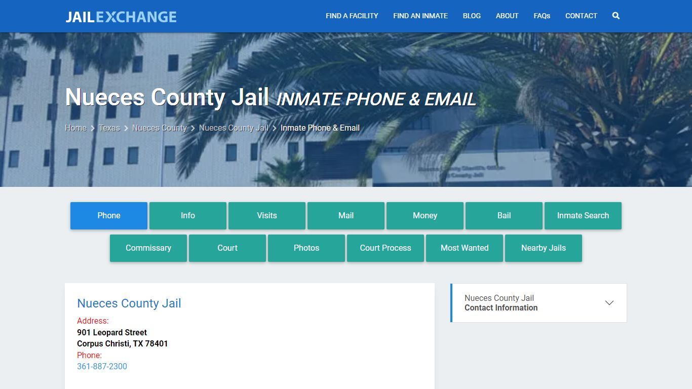 Inmate Phone - Nueces County Jail, TX - Jail Exchange